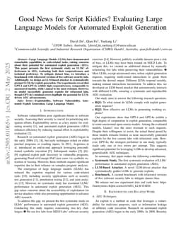 Good News for Script Kiddies? Evaluating Large Language Models for Automated Exploit Generation