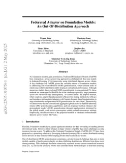 Federated Adapter on Foundation Models: An Out-Of-Distribution Approach