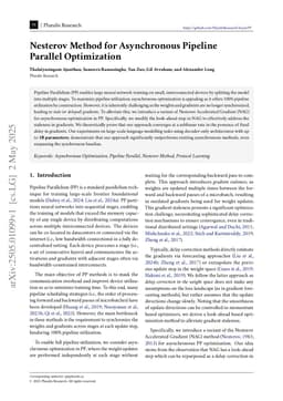 Nesterov Method for Asynchronous Pipeline Parallel Optimization