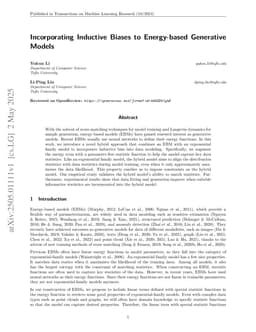 Incorporating Inductive Biases to Energy-based Generative Models