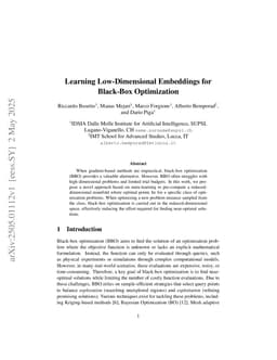 Learning Low-Dimensional Embeddings for Black-Box Optimization