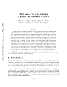 Risk Analysis and Design Against Adversarial Actions