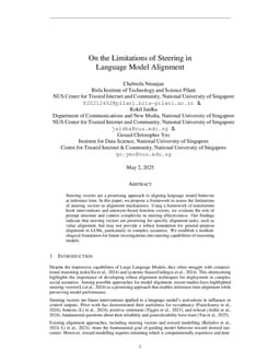 On the Limitations of Steering in Language Model Alignment