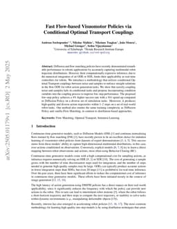 Fast Flow-based Visuomotor Policies via Conditional Optimal Transport Couplings