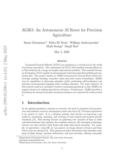 AGRO: An Autonomous AI Rover for Precision Agriculture