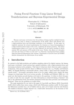 Fusing Foveal Fixations Using Linear Retinal Transformations and Bayesian Experimental Design