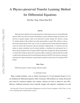 A Physics-preserved Transfer Learning Method for Differential Equations