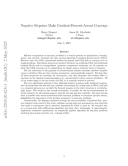 Negative Stepsizes Make Gradient-Descent-Ascent Converge