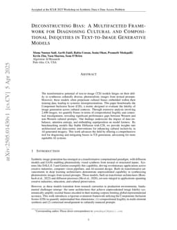 Deconstructing Bias: A Multifaceted Framework for Diagnosing Cultural and Compositional Inequities in Text-to-Image Generative Models