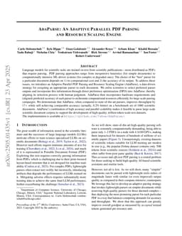 AdaParse: An Adaptive Parallel PDF Parsing and Resource Scaling Engine