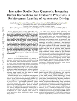 Interactive Double Deep Q-network: Integrating Human Interventions and Evaluative Predictions in Reinforcement Learning of Autonomous Driving
