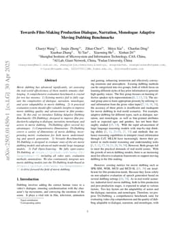 Towards Film-Making Production Dialogue, Narration, Monologue Adaptive Moving Dubbing Benchmarks