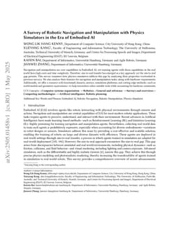 A Survey of Robotic Navigation and Manipulation with Physics Simulators in the Era of Embodied AI