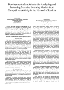Development of an Adapter for Analyzing and Protecting Machine Learning Models from Competitive Activity in the Networks Services