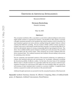 Emotions in Artificial Intelligence