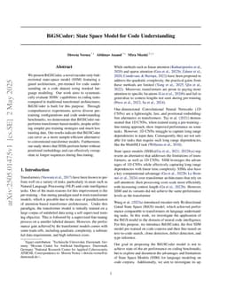 BiGSCoder: State Space Model for Code Understanding