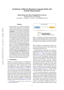 SymPlanner: Deliberate Planning in Language Models with Symbolic Representation