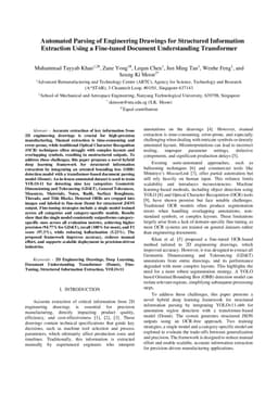 Automated Parsing of Engineering Drawings for Structured Information Extraction Using a Fine-tuned Document Understanding Transformer