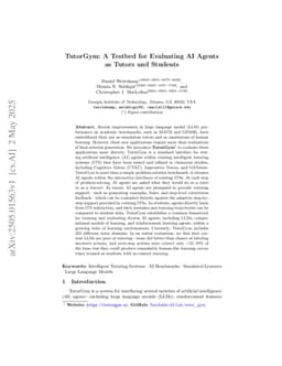 TutorGym: A Testbed for Evaluating AI Agents as Tutors and Students
