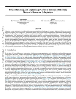 Understanding and Exploiting Plasticity for Non-stationary Network Resource Adaptation