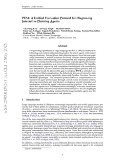 PIPA: A Unified Evaluation Protocol for Diagnosing Interactive Planning Agents