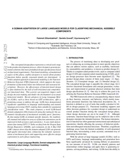 A Domain Adaptation of Large Language Models for Classifying Mechanical Assembly Components