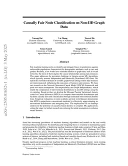Causally Fair Node Classification on Non-IID Graph Data
