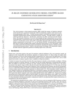A brain-inspired generative model for EEG-based cognitive state identification