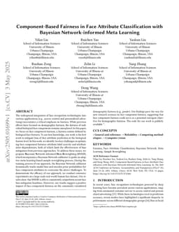 Component-Based Fairness in Face Attribute Classification with Bayesian Network-informed Meta Learning