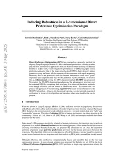 Inducing Robustness in a 2 Dimensional Direct Preference Optimization Paradigm