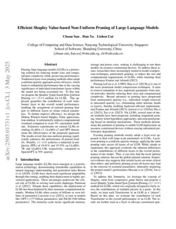 Efficient Shapley Value-based Non-Uniform Pruning of Large Language Models
