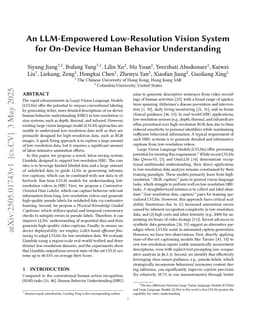 An LLM-Empowered Low-Resolution Vision System for On-Device Human Behavior Understanding
