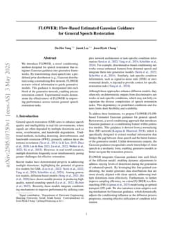 FLOWER: Flow-Based Estimated Gaussian Guidance for General Speech Restoration
