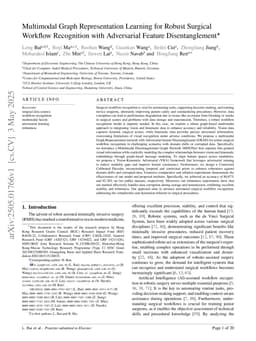 Multimodal Graph Representation Learning for Robust Surgical Workflow Recognition with Adversarial Feature Disentanglement