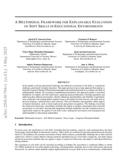 A Multimodal Framework for Explainable Evaluation of Soft Skills in Educational Environments
