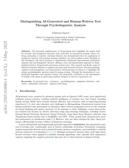 Distinguishing AI-Generated and Human-Written Text Through Psycholinguistic Analysis
