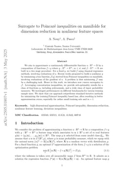 Surrogate to Poincaré inequalities on manifolds for dimension reduction in nonlinear feature spaces