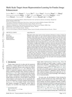 Multi-Scale Target-Aware Representation Learning for Fundus Image Enhancement