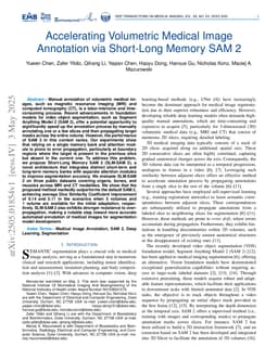 Accelerating Volumetric Medical Image Annotation via Short-Long Memory SAM 2