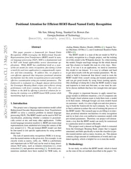 Positional Attention for Efficient BERT-Based Named Entity Recognition