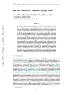 Semantic Probabilistic Control of Language Models