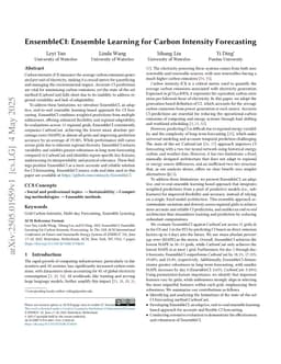 EnsembleCI: Ensemble Learning for Carbon Intensity Forecasting