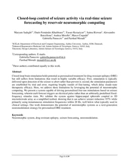 Closed-loop control of seizure activity via real-time seizure forecasting by reservoir neuromorphic computing