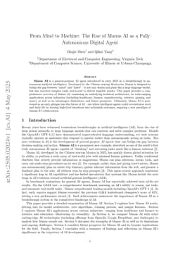From Mind to Machine: The Rise of Manus AI as a Fully Autonomous Digital Agent