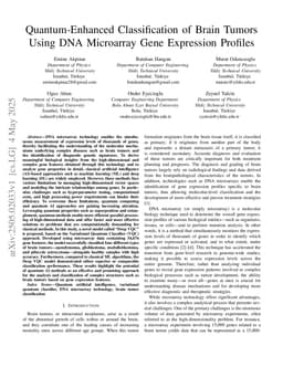 Quantum-Enhanced Classification of Brain Tumors Using DNA Microarray Gene Expression Profiles