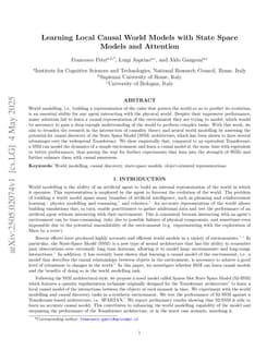 Learning Local Causal World Models with State Space Models and Attention