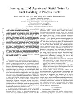 Leveraging LLM Agents and Digital Twins for Fault Handling in Process Plants