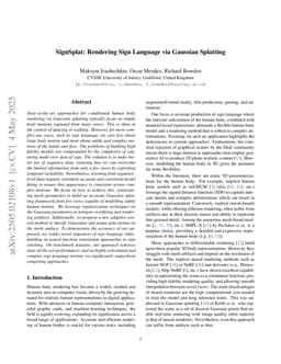 SignSplat: Rendering Sign Language via Gaussian Splatting