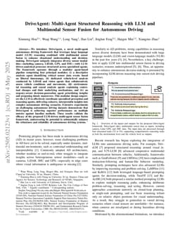 DriveAgent: Multi-Agent Structured Reasoning with LLM and Multimodal Sensor Fusion for Autonomous Driving