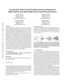 GarmentGS: Point-Cloud Guided Gaussian Splatting for High-Fidelity Non-Watertight 3D Garment Reconstruction